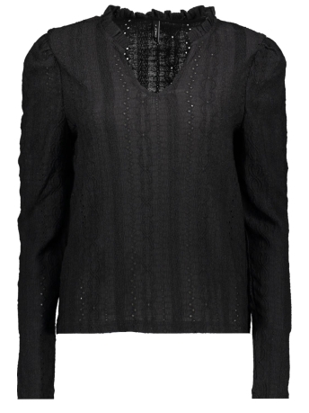 Only T-shirt ONLOVIA L/S V-NECK PUFF TOP CS JRS 15319814 BLACK