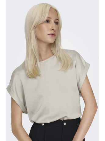 Only T-shirt ONLLIEKE S/S SATIN MIX TOP WVN NOOS 15303413 Dove