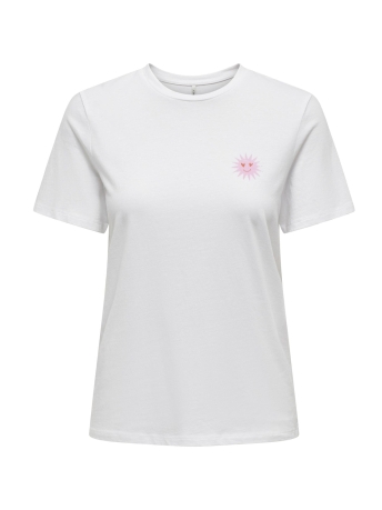 Only T-shirt ONLLUCIA REG S/S TOP JRS 15324866 BRIGHT WHITE/SUNSHINE