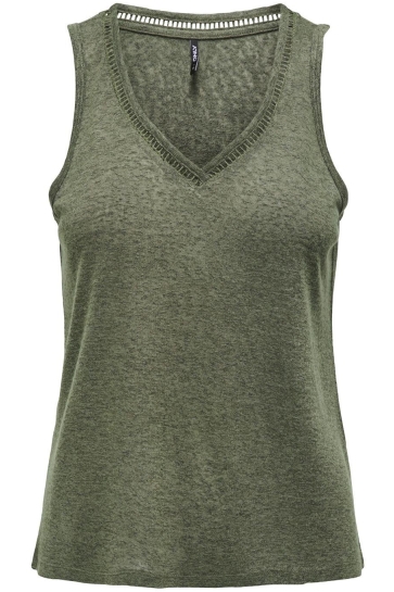 Only Top ONLPENNY S/L V-NECK TOP JRS 15320076 IVY GREEN