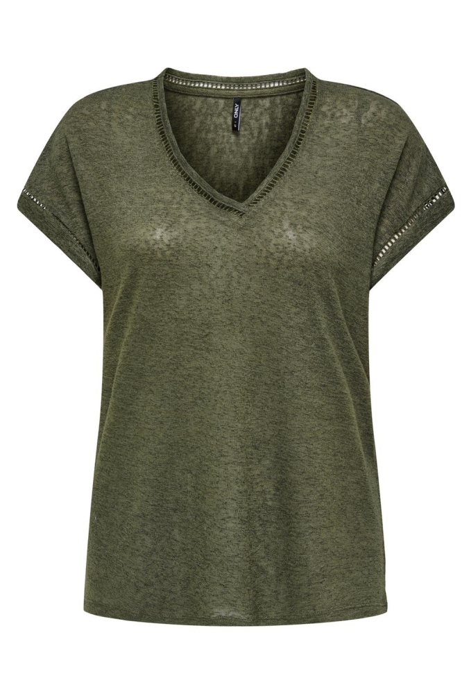 ONLPENNY S/S V-NECK TOP JRS 15320072 Ivy Green