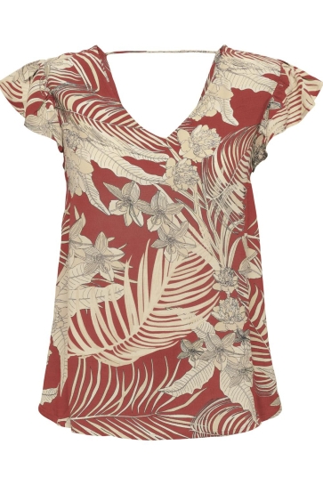 Only T-shirt ONLPALINA LIFE SS V-NECK TOP PTM 15324509 Baked Apple/Lovely pal