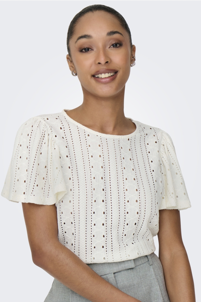 Only ecru dames t-shirt | Model