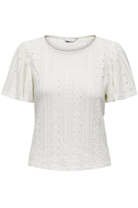 Only ecru dames t-shirt | Vooraanzicht