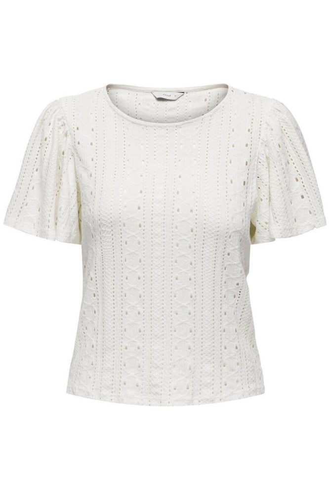 Only ecru dames t-shirt | Vooraanzicht