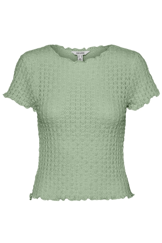 VMSHELBY SS O-NECK SHORT TOP VMA NO 10311731 SMOKE GREEN