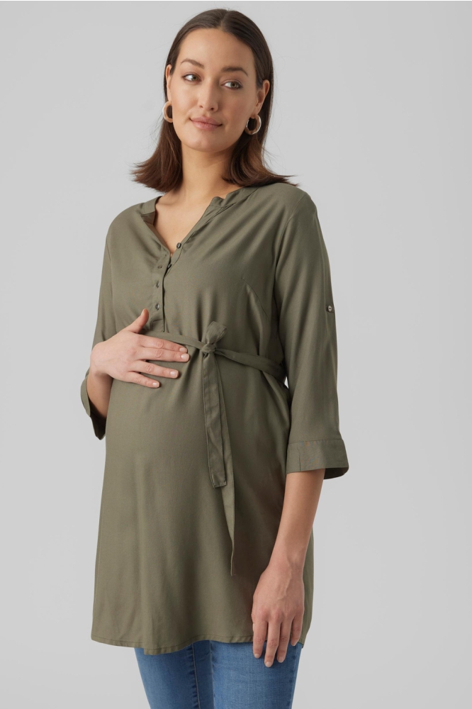 MLMERCY LIA 3/4 WOVEN TUNIC 2F NOOS 20010957 Dusty Olive