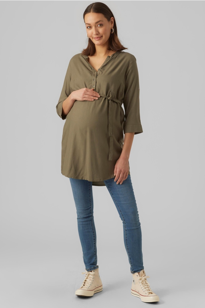 MLMERCY LIA 3/4 WOVEN TUNIC 2F NOOS 20010957 Dusty Olive