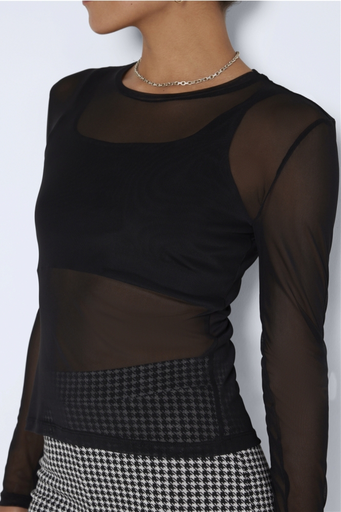 NMJUDITH L/S MESH TOP BG NOOS 27023338 Black