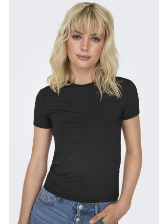 Only T-shirt ONLEA S/S TOP O-NECK JRS NOOS 15331595 BLACK