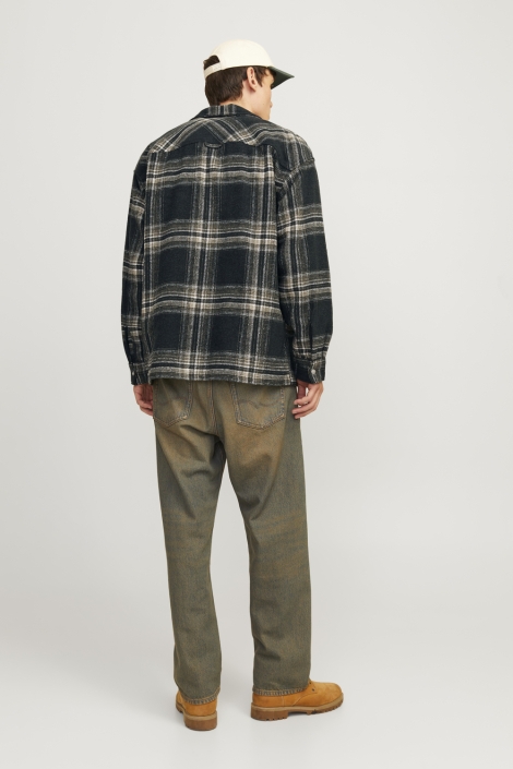 Jack & Jones zwarte heren overhemd | Model achteraanzicht