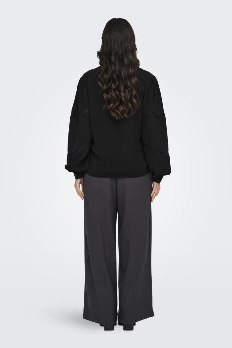Jacqueline de Yong zwarte dames blouse | Model achteraanzicht