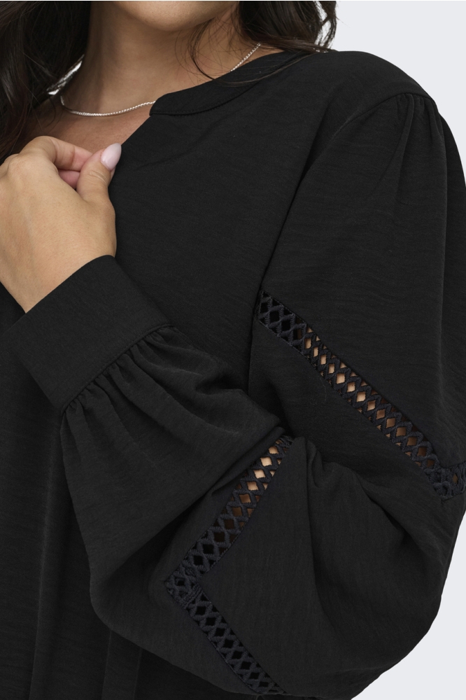 Jacqueline de Yong zwarte dames t-shirt | Close up