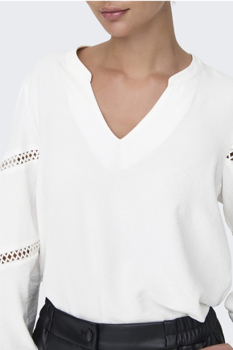 Jacqueline de Yong witte dames blouse | Close up