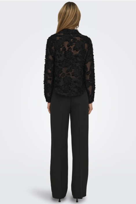 Jacqueline de Yong zwarte dames blouse | Model