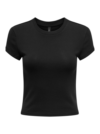 Only T-shirt ONLELINA S/S O-NECK SHORT TOP JRS N 15320229 Black