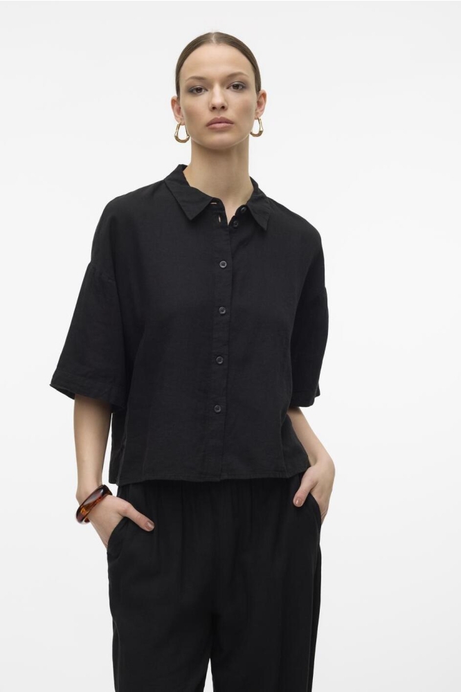 VMLINN 2/4 SHORT SHIRT WVN NOOS 10306820 Black