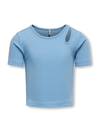 Kids Only T-shirt KOGNESSA LIFE SS CUTOUT TOP BOX JRS 15313690 Blissful Blue