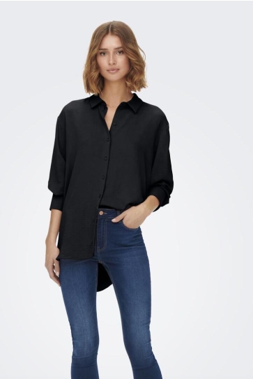 Jacqueline de Yong Blouse JDYKENTA LION LIFE L/S SHIRT WVN NO 15268316 Black