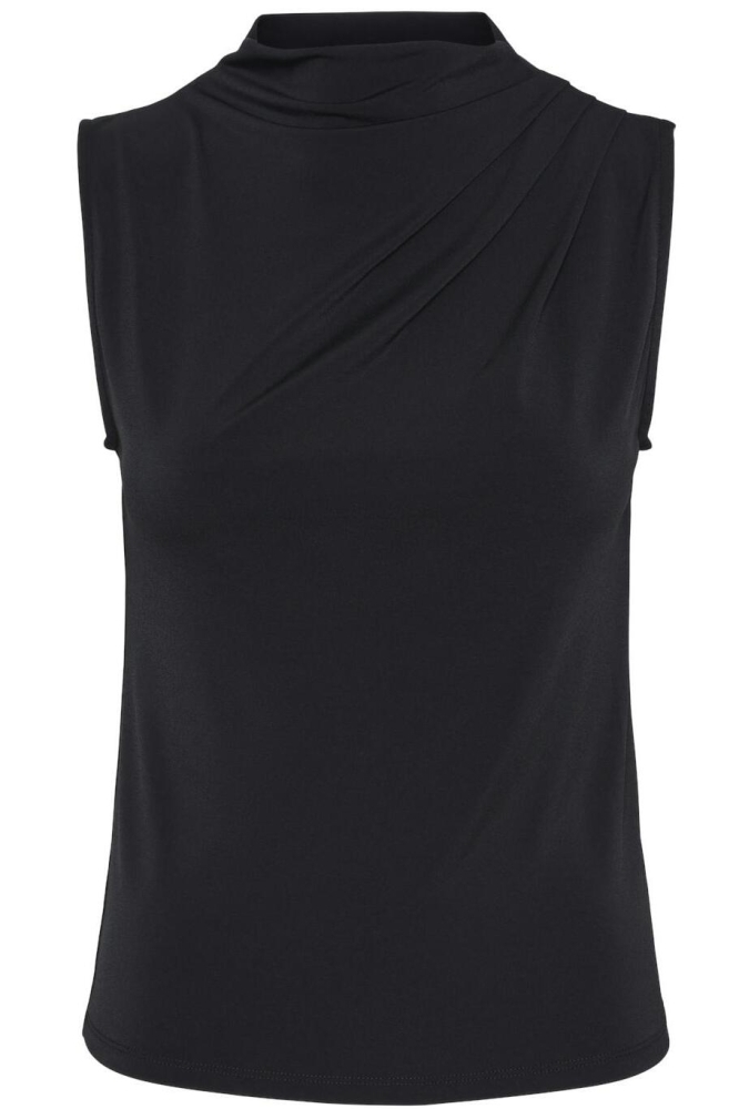 Pieces zwarte dames top | Vooraanzicht