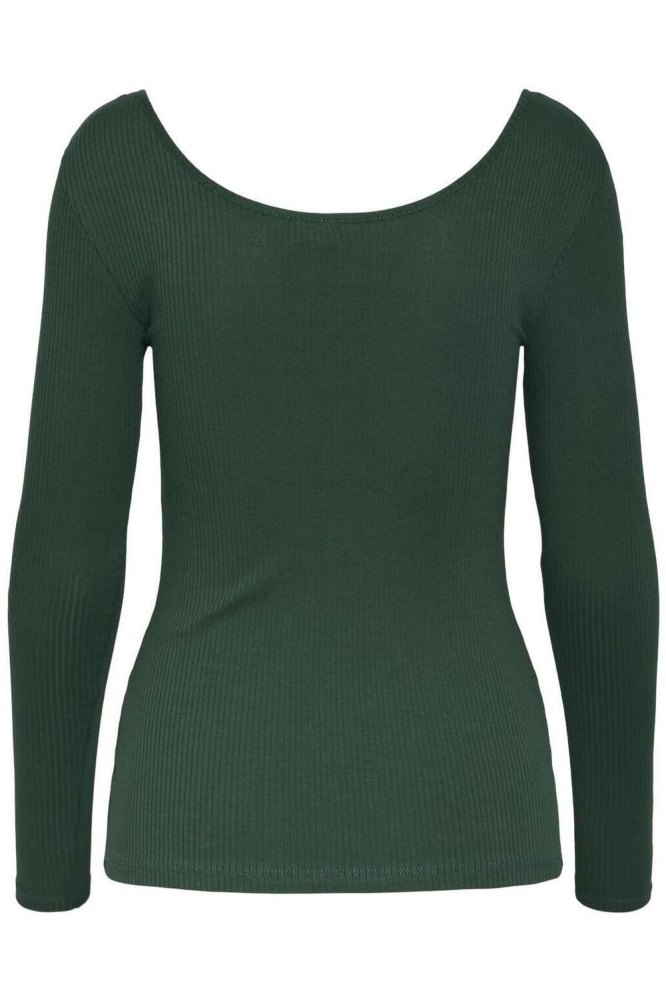 Pieces groene dames t-shirt | Achteraanzicht