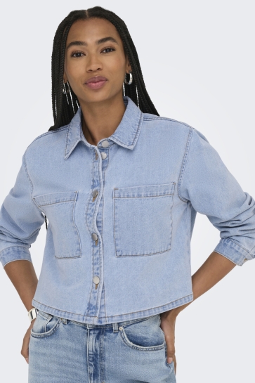 Jacqueline de Yong JDYMARLY L/S BOXY SHACKET DNM NOOS 15338847 LIGHT BLUE DENIM
