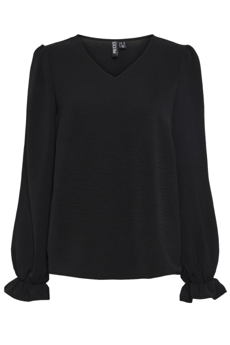 Pieces zwarte dames blouse | Vooraanzicht