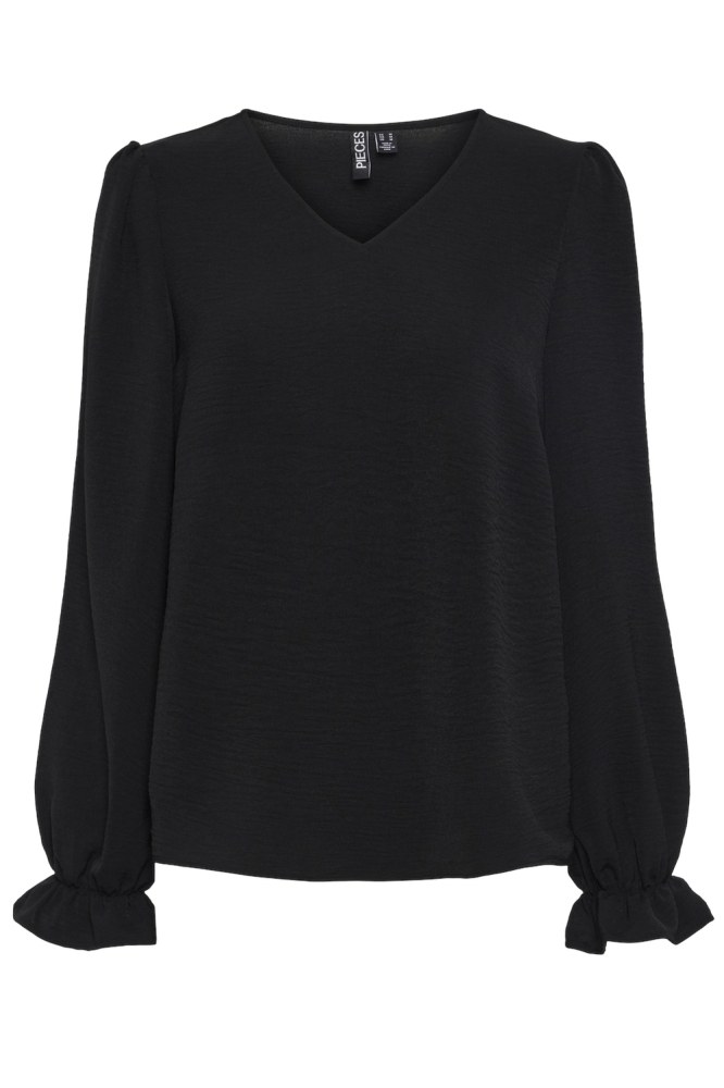 Pieces zwarte dames blouse | Vooraanzicht