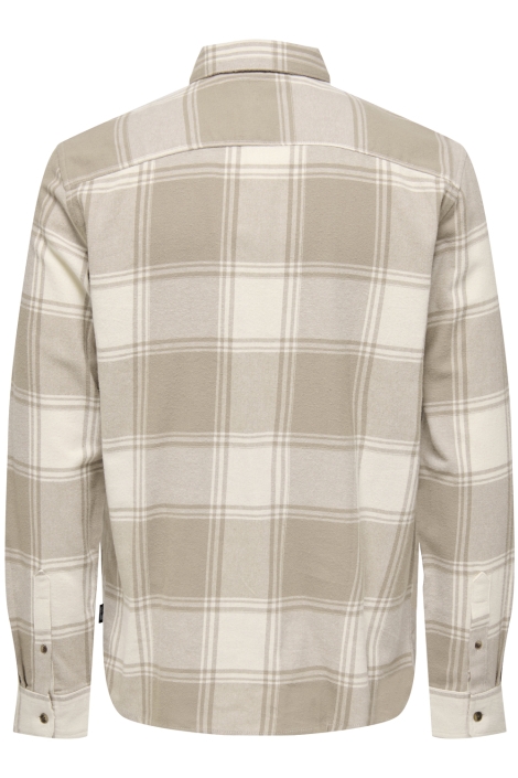 Only & Sons beige heren overhemd | Achteraanzicht