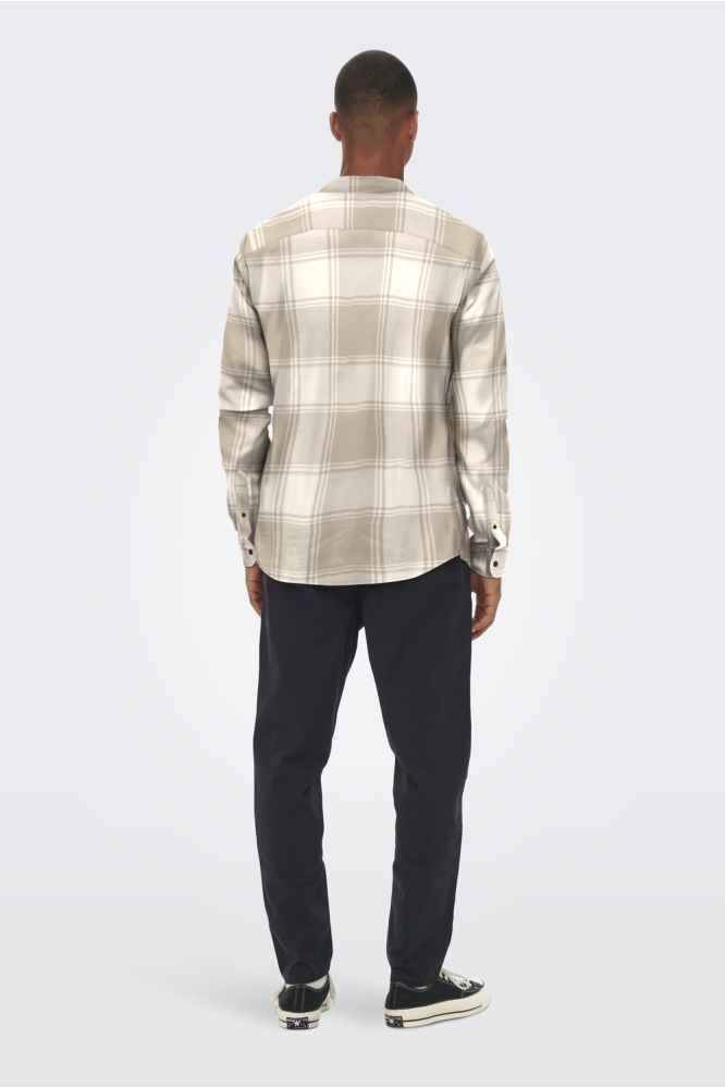 Only & Sons beige heren overhemd | Model