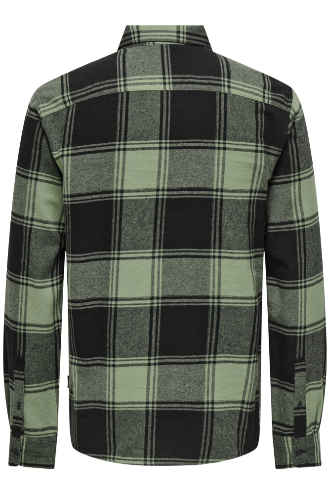 Only & Sons groene heren overhemd | Achteraanzicht