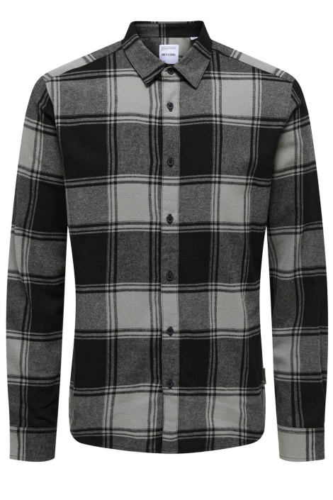 Only & Sons grijze heren overhemd | Vooraanzicht