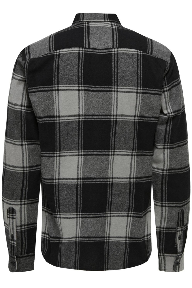 Only & Sons grijze heren overhemd | Achteraanzicht