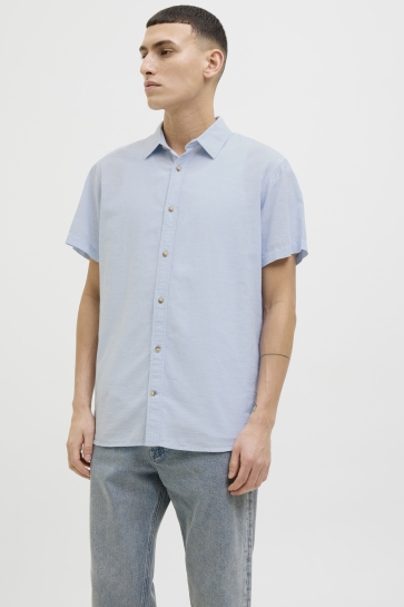 Jack & Jones Overhemd JJESUMMER SHIRT SS SN 12269329 Chambray Blue