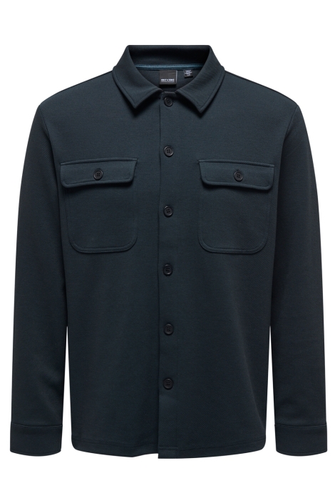Only & Sons blauwe heren overhemd | Vooraanzicht
