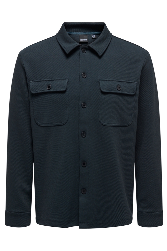 Only & Sons blauwe heren overhemd | Vooraanzicht