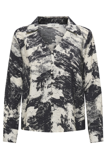 Jacqueline de Yong Blouse JDYEVELYN LIFE L/S SHIRT WVN 15343766 Black/W CLOUD DA