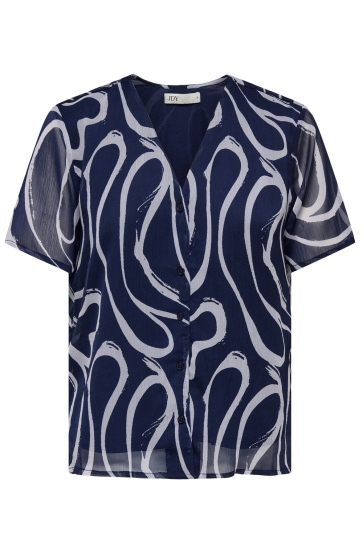 Jacqueline de Yong Blouse JDYJENIFY LIFE S/S SHIRT WVN 15317316 Black Iris/THISTLE TW