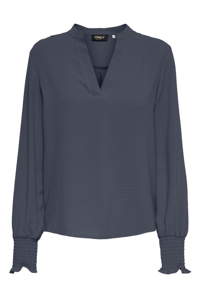Only blauwe dames blouse | Vooraanzicht