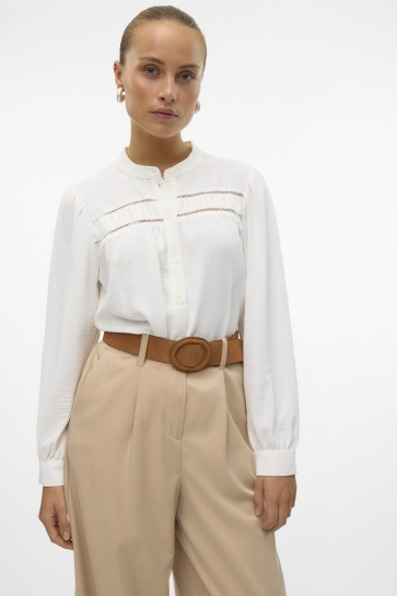Vero Moda Blouse VMEMMA LS LACE SHIRT WVN GA NOOS 10314655 SNOW WHITE