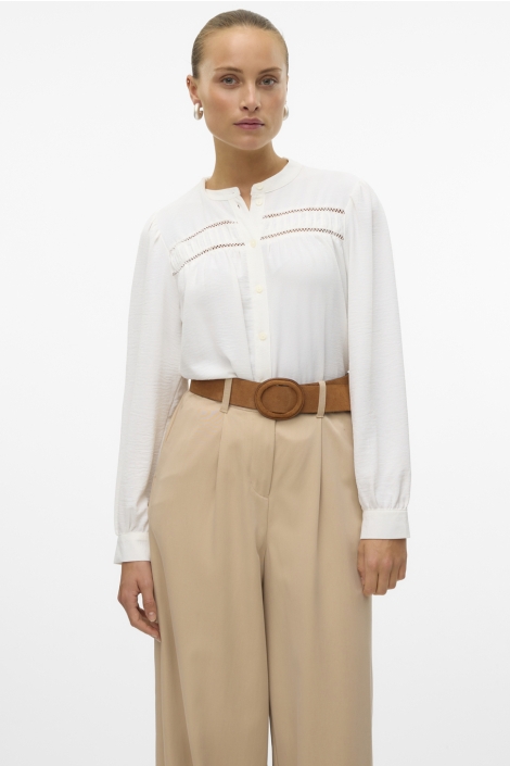 Vero Moda witte dames blouse | Model vooraanzicht