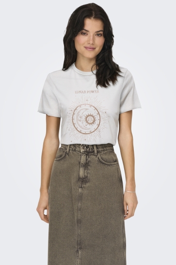 Only T-shirt ONLLUCY LIFE REG S/S TOP JRS NOOS 15215721 CLOUD DANCER