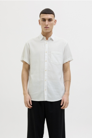 Jack & Jones Overhemd JORVARENNA DOBBY SHIRT SS 12271109 Cloud Dancer