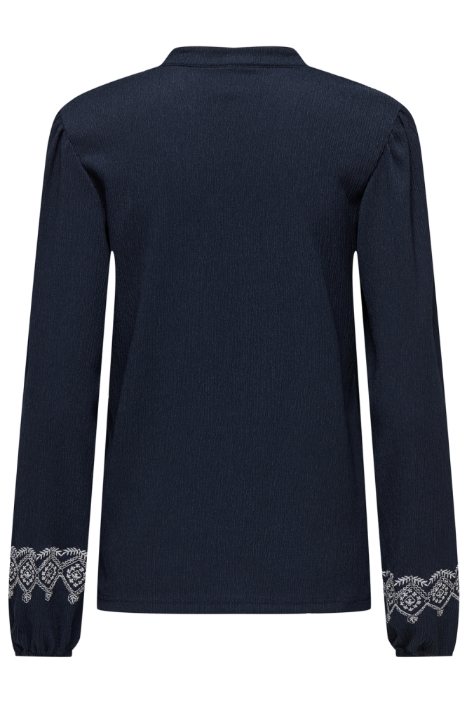 Only blauwe dames t-shirt | Achteraanzicht