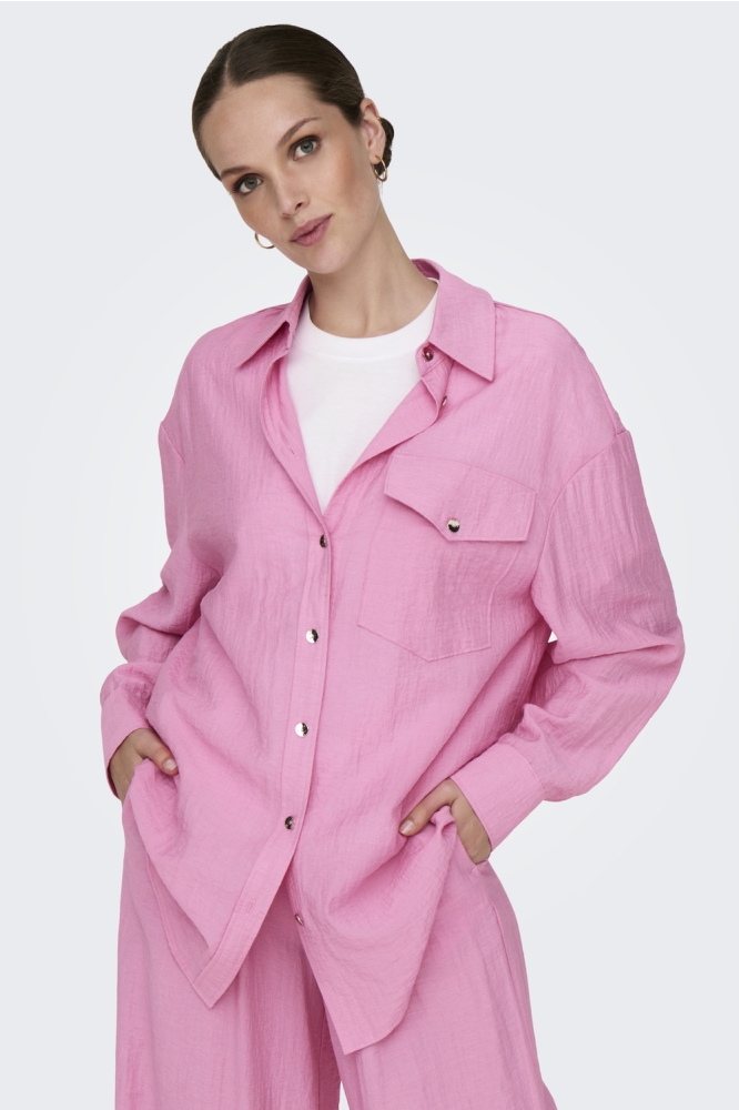 Only roze dames blouse | Model vooraanzicht