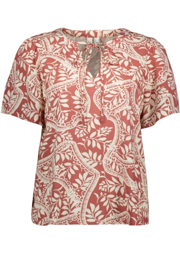 Vero Moda Blouse VMBALI S/S V-NECK TOP WVN BTQ GA 10327060 Marsala/BALI