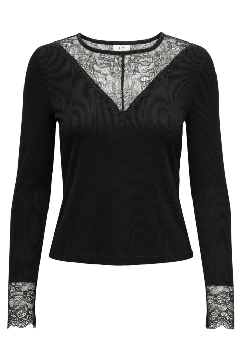 Jacqueline de Yong zwarte dames t-shirt | Vooraanzicht