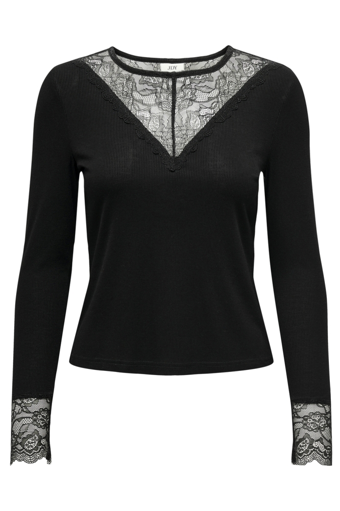 Jacqueline de Yong zwarte dames t-shirt | Vooraanzicht