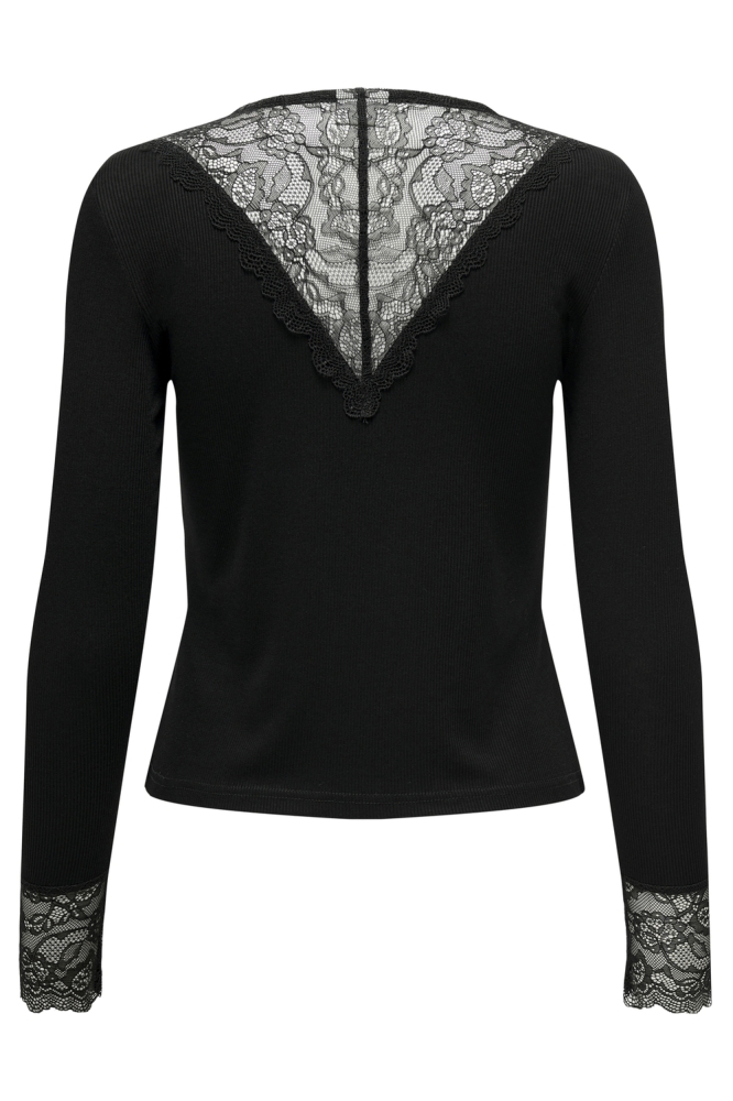 Jacqueline de Yong zwarte dames t-shirt | Achteraanzicht