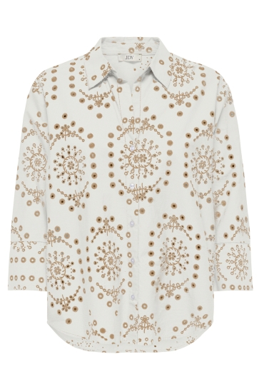 Jacqueline de Yong Blouse JDYEMMA 3/4 EMBROIDERY SHIRT WVN EX 15350806 CLOUD DANCER